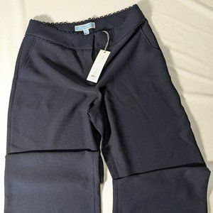 Draper James Navy Scallop Crop Pant